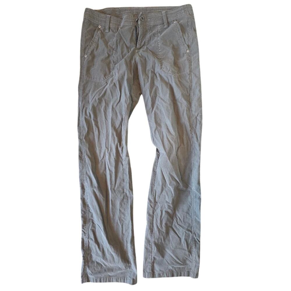 Kuhl Womens 10 Reg Green Stripe Hiking Pants Outdoor Utility